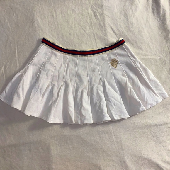 size xs Gucci white tennis skirt with logo & blue and red stripe - Picture 1 of 5